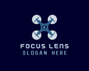 Flying Drone Lens logo design