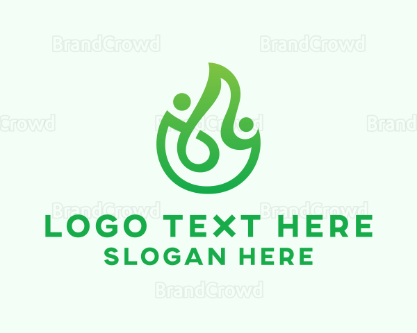 People Leaf Flame Logo