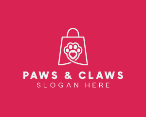 Pet Shopping Paw logo design