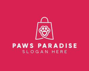 Pet Shopping Paw logo design