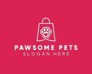 Pet Shopping Paw logo design