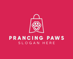 Pet Shopping Paw logo design