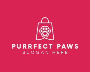 Pet Shopping Paw logo design