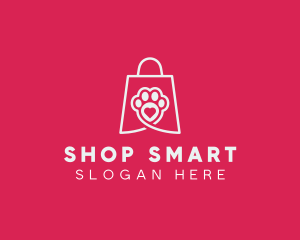 Shopping - Pet Shopping Paw logo design