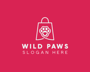 Pet Shopping Paw logo design