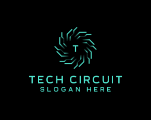 Artificial Intelligence Circuitry logo design