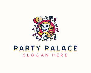 Balloon Party Monkey logo design