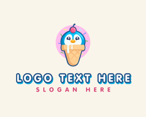 Penguin - Penguin Dessert Cone logo design