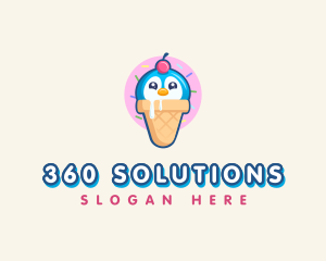 Penguin Dessert Cone logo design