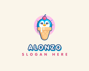 Penguin Dessert Cone logo design