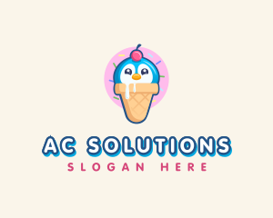 Penguin Dessert Cone logo design