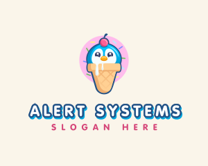 Penguin Dessert Cone logo design