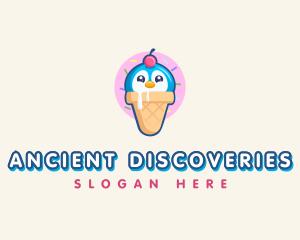 Penguin Dessert Cone logo design