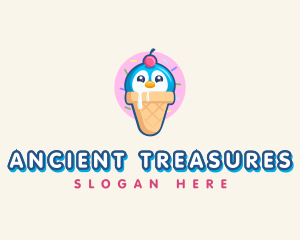 Penguin Dessert Cone logo design