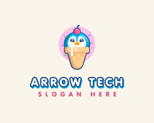 Penguin Dessert Cone logo design