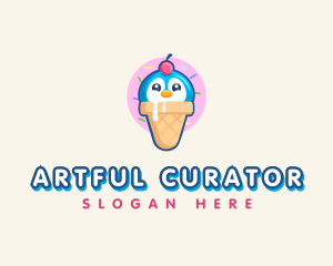 Penguin Dessert Cone logo design