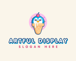 Penguin Dessert Cone logo design