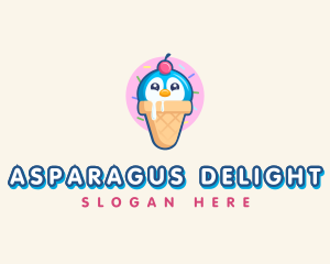 Penguin Dessert Cone logo design