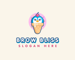 Penguin Dessert Cone logo design