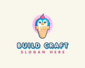 Penguin Dessert Cone logo design