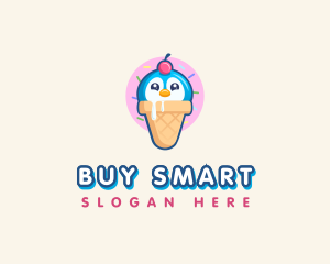 Penguin Dessert Cone logo design