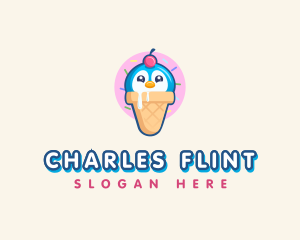 Penguin Dessert Cone logo design