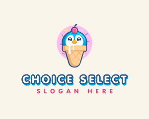 Penguin Dessert Cone logo design