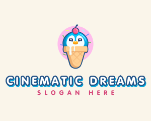 Penguin Dessert Cone logo design