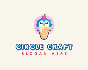 Penguin Dessert Cone logo design