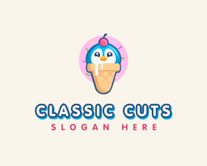 Penguin Dessert Cone logo design