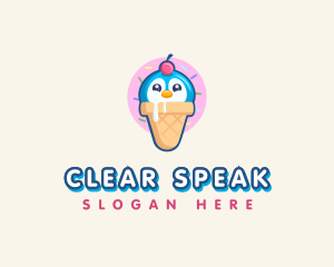 Penguin Dessert Cone logo design