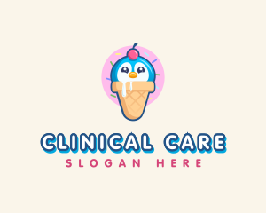 Penguin Dessert Cone logo design