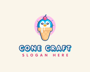 Penguin Dessert Cone logo design