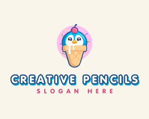 Penguin Dessert Cone logo design