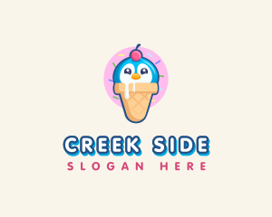 Penguin Dessert Cone logo design