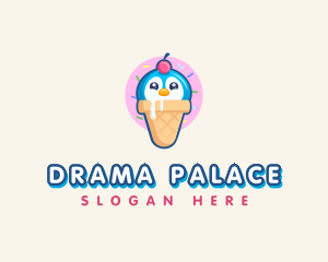 Penguin Dessert Cone logo design