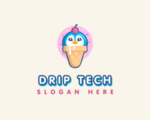 Penguin Dessert Cone logo design