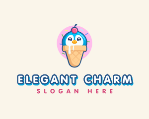 Penguin Dessert Cone logo design