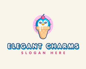 Penguin Dessert Cone logo design