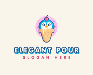 Penguin Dessert Cone logo design