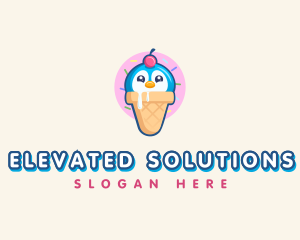 Penguin Dessert Cone logo design