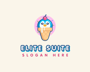 Penguin Dessert Cone logo design