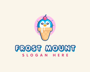 Penguin Dessert Cone logo design