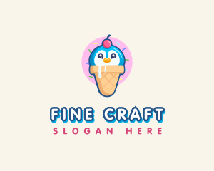 Penguin Dessert Cone logo design