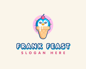 Penguin Dessert Cone logo design