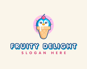 Penguin Dessert Cone logo design