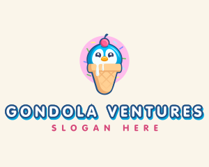 Penguin Dessert Cone logo design