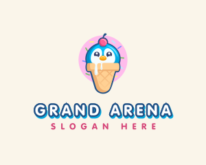 Penguin Dessert Cone logo design