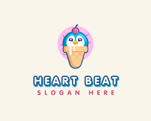 Penguin Dessert Cone logo design