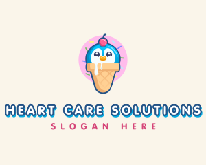 Penguin Dessert Cone logo design